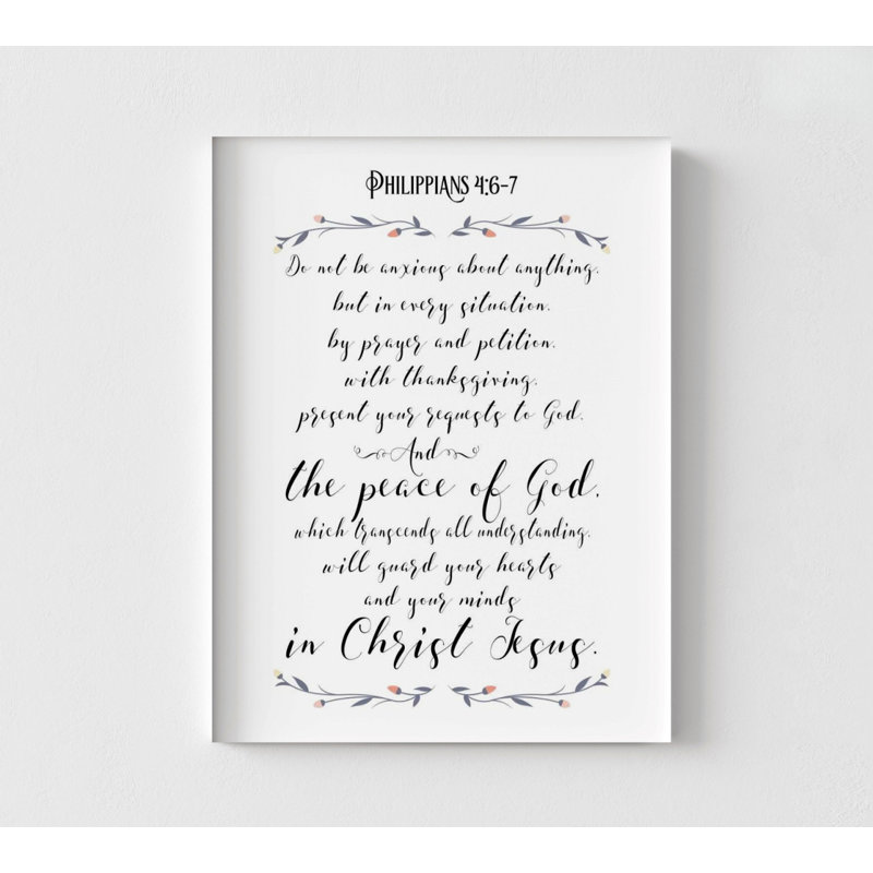 «Philippians 4» par Tara Moss, très grande décoration murale de Philippiens, impression de verset de la Bible noir et blanc, idée de cadeau encadré Jésus-Christ