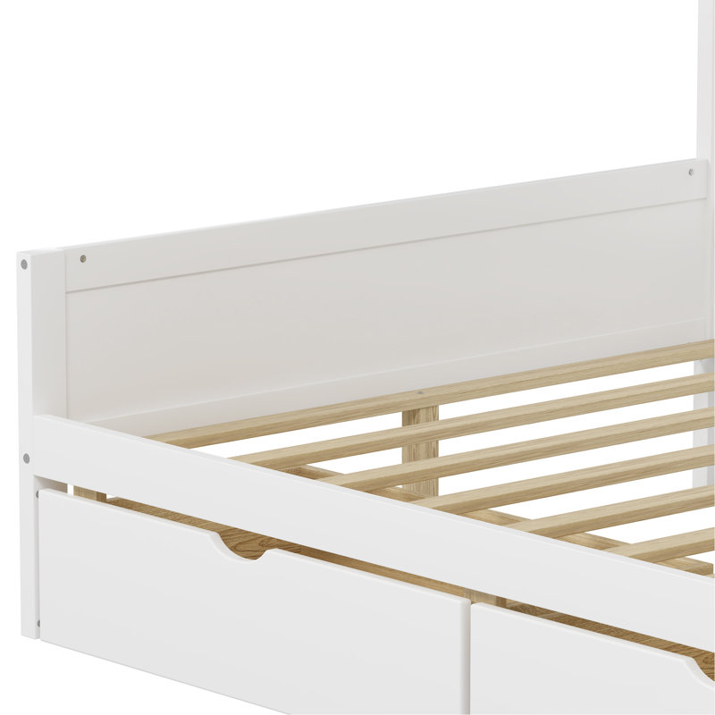 Lit de jour en L en bois avec sept armoires de rangement et deux tiroirs de rangement, lit multifonctionnel avec bureau d'étude et bibliothèque intégrée