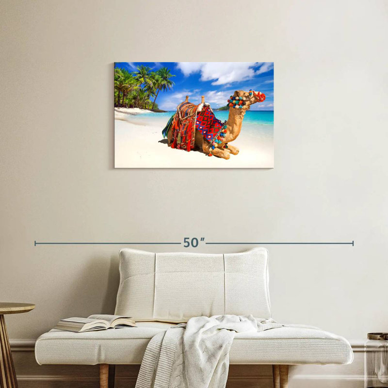 Chameau de plage, H 20 po x l 30 po