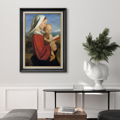 Madonna and Child Renaissance Artwork, Virgin Mary Devotional Pictures, Framed Canvas Giclee Print Wall Art