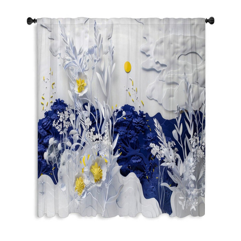 Rideau transparent en polyester Gobao, L 50 po x L 96 po