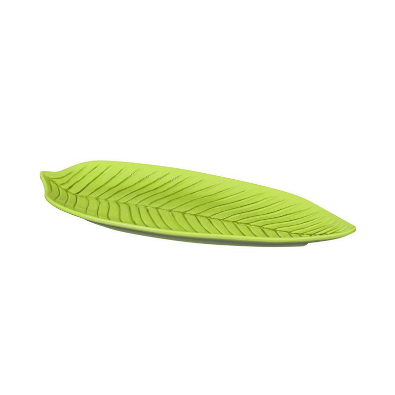 Plateau en mélamine Tropicana Leaf, Vert design, H 1 po x l 14 po x P 6,5 po