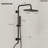 Wall Mount Rainfall Shower System, Dual‑Function Shower Head with Slide Bar, Handheld Shower-128567558