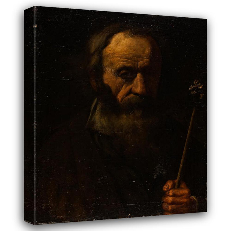 «St Joseph with the Flowering Rod» par MuseumPrints - Art mural sur toile tendue avec châssis, H 24 po x l 17 po