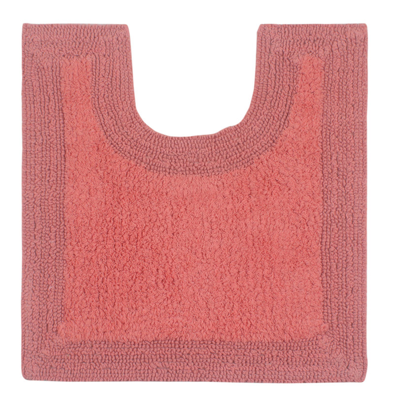 Bruss Luxury 100% Cotton Contour Bath Mat 20"x20" Reversible, Coral