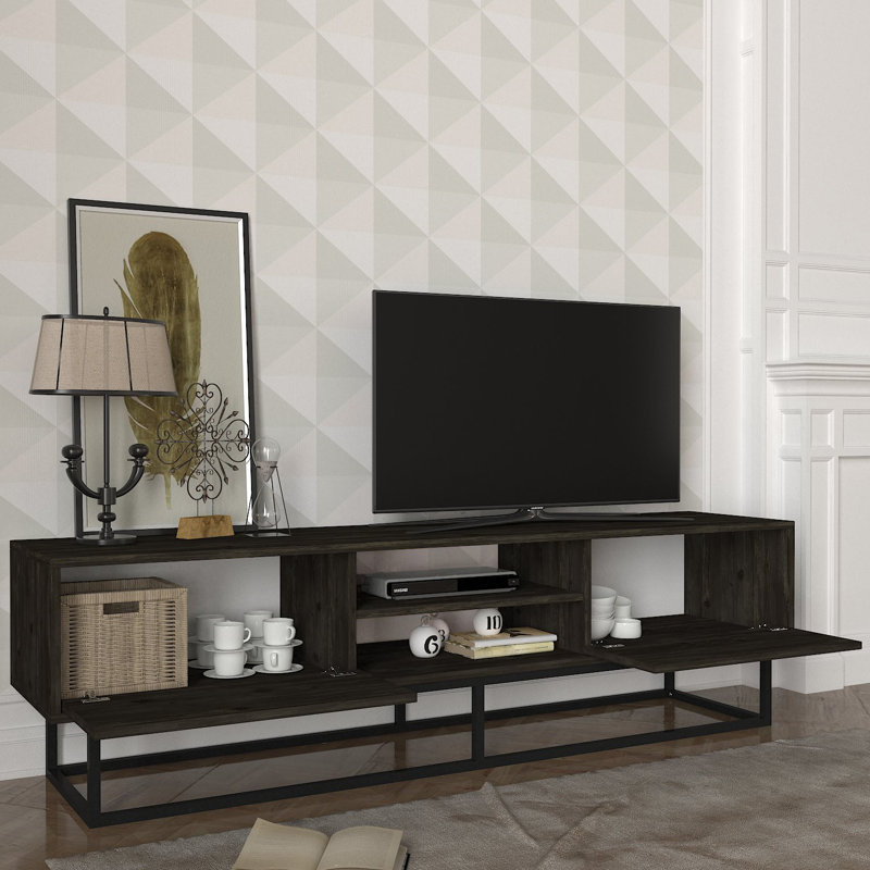 Crédence de rangement l 70,9 po Chanise, Bois brun foncé