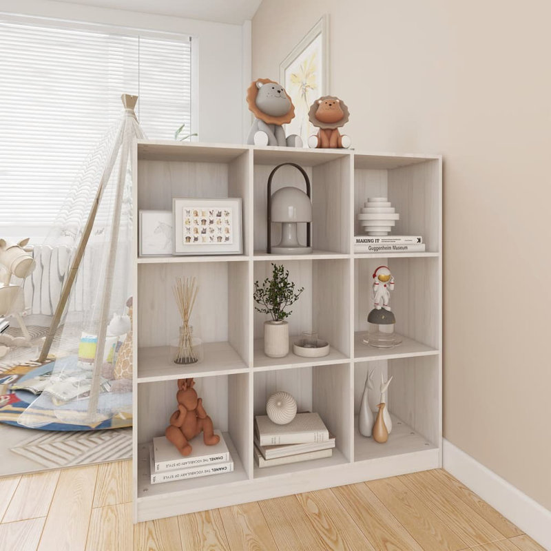Ghirasim 110cm H x 104cm W Solid Wood Standard Bookcase, White