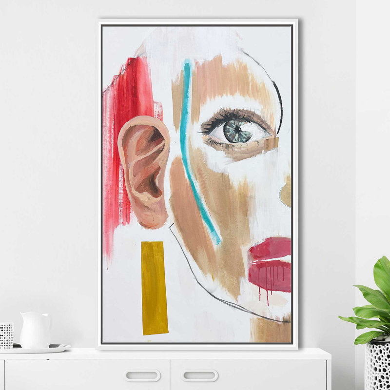 Miroir de Purpose I (vertical) par Cassie Studios - Peinture, Cadre flottant blanc, H 43,5 po x l 27,5 po x P 2 po