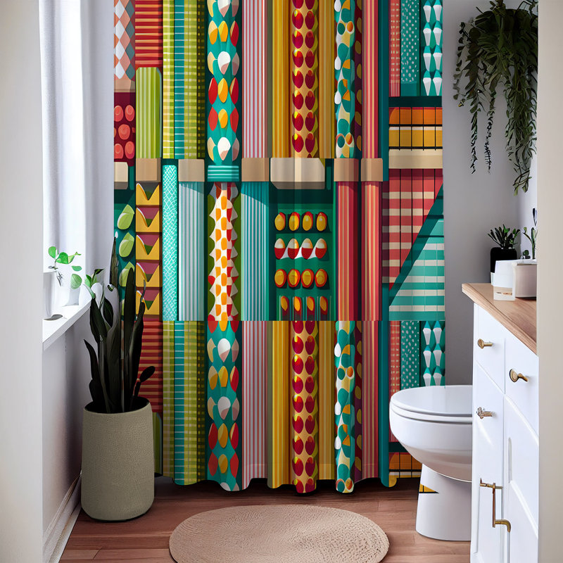 Abstract Shower Curtain, 83" H x 70" W