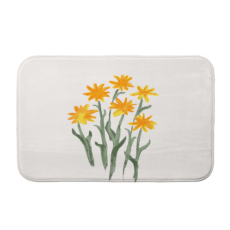 Tapis de bain Lowrey Daffodils, l 24 po x L 36 po, Jaune