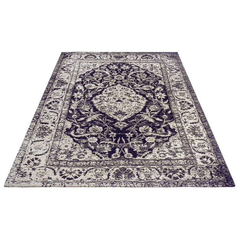 Catania Black Rug, Rectangular 80 x 165cm