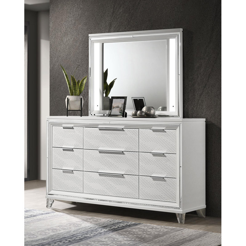 Miroir à DEL pour commode blanc