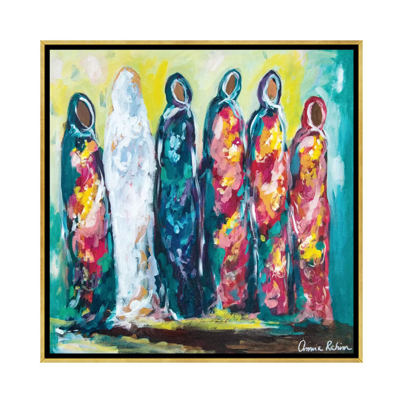 "Le mariage" par Amira Rahim - impression sur toile tendue, H 12 po x l 12 po x P 1,5 po, Toile avec cadre doré