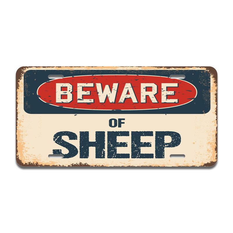 Cadre en aluminium «Beware of Sheep»