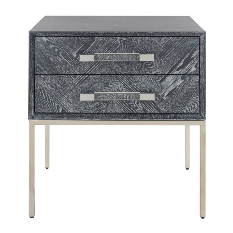 Sanford 2 - Drawer End Table, Black Cerused Oak