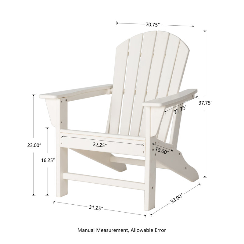 Chaise Adirondack d'extérieur Muirhead, Blanc