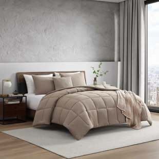 Kenneth Cole Reaction Solid 5 Piece Reversible Brown Comforter Bonus Set