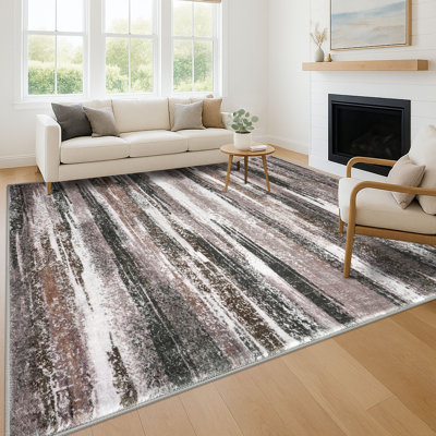 Area Rugs Washable Non Slip Rug with Rubber Backing for Living Room Bedroom