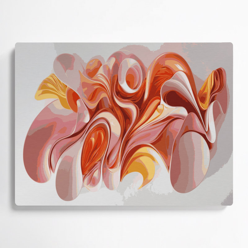 Lyrical Abstraction 72 Gray Metal Wall Art, 12" H x 18" W