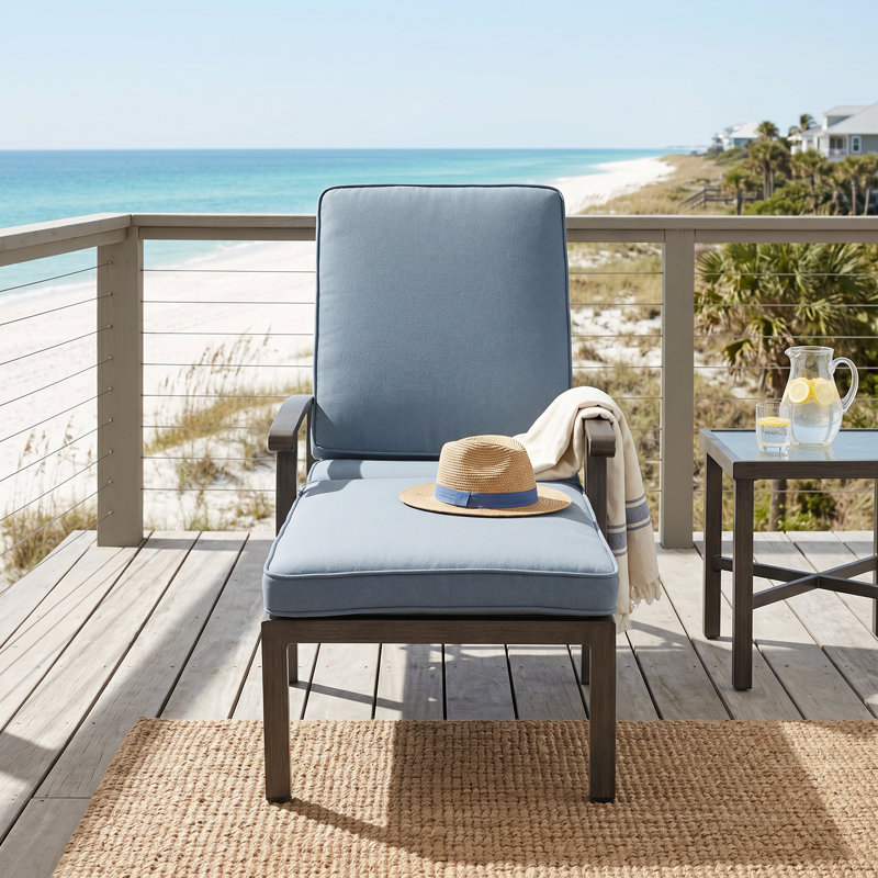 Chaise longue d'extérieur en aluminium coulé Hifine
