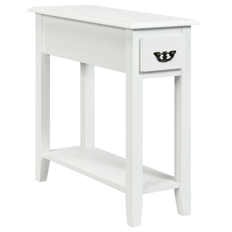 Lewallen End Table with Storage, White