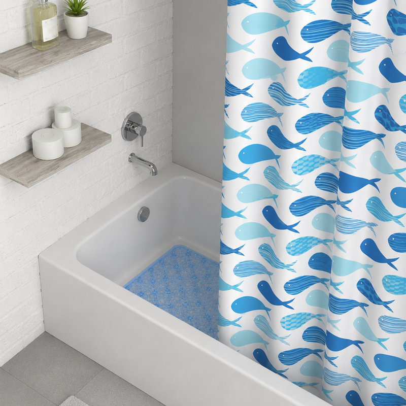 Aquarium White & Blue Shower Curtain