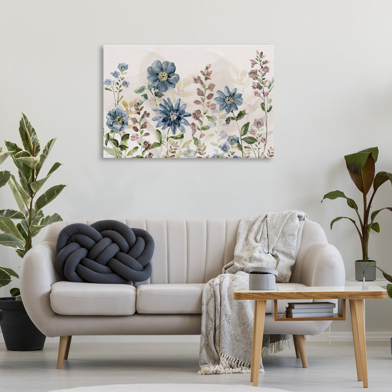 «Wild Cottage Daisies & Ferns», art mural par Sally Swatland, H 24 po x l 36 po