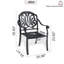 Chaise de patio en aluminium 6 pièces avec cadre noir et coussins bruns