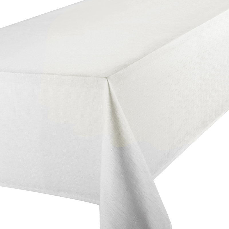 Linen Look Camellia Tablecloth, 132cm W x 228cm L, White