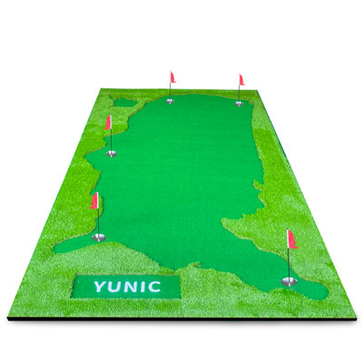 YUNIC 16 pi x 10 pi Golf Putting Green, tapis de golf pour l'intérieur et l'extérieur, tapis d'entraînement professionnel, tapis de pratique (style carte des États-Unis)