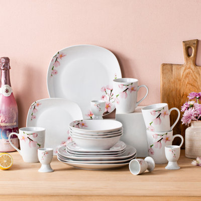 Porcelain China Ceramic Dinnerware Set 20 Piece - Service for 4