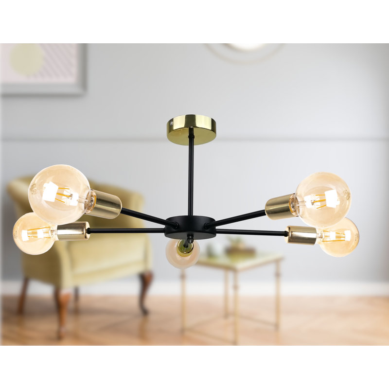 Iberia Flush Mount, Black/Gold