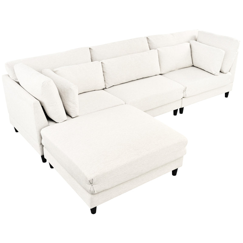 Moderne avec. 110 pouces 4 sièges. Revêtement. Cadre en bois. 5 coussins pour plus de confort. For For Home Style Concept Décoration d'intérieur de bureau