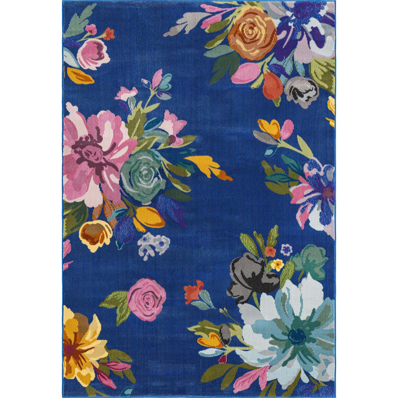 Tapis bleu / gris / jaune / vert / rose Corderro, Rectangle de 10 pi x 14 pi
