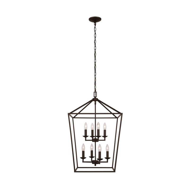 Lustre en cage à 8 lumières en bronze de la collection Home Decorators Weyburn