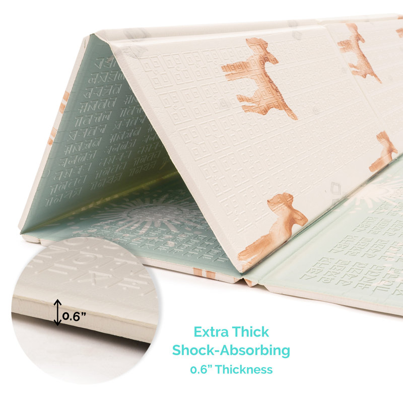 JumpOff Jo Baby Play Mat - Extra Large Folding Foam Play Mat for Infants, Babies, Toddlers, Waterproof, Double-sided (77" x 70") - Oh Deer - Starburst