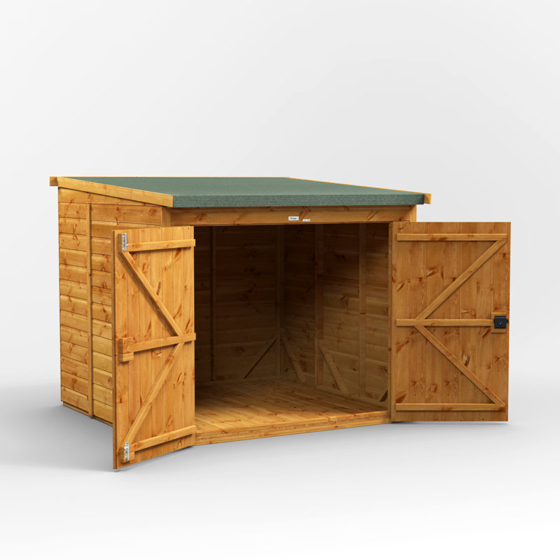 Powersheds 6 x 6ft Pent Timber Tongue & Groove Bike Shed