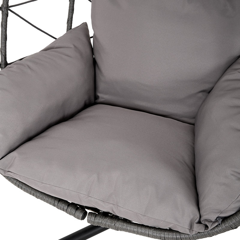 Egg-Shaped Chair Hammock with Stand, Light Grey