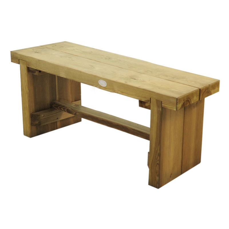 Solid Wood Pine Outdoor Bench, 45cm H x 120cm W x 35cm D