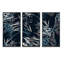 River Algae in Tones - bleu et gris - ensemble d'art mural sur toile traditionnel encadré de 3-1650777795-1650777791