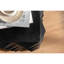 Grande table d'appoint de 23,21 po de style rétro, en bois noir, avec motif en sapin et hauteur-1259343117