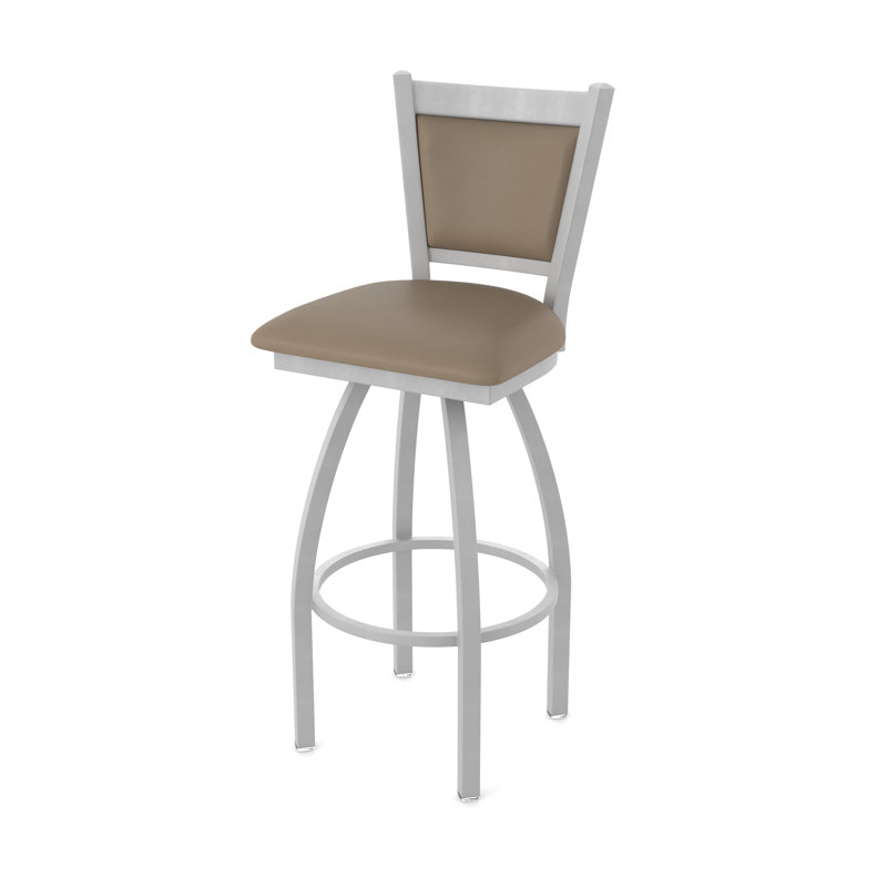 Tabouret pivotant Hadleigh, Nickel anodisé, Vinyle - naturel Canter, Tabouret de bar (siège d’une hauteur de 30 po)