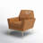 Johan Faux Leather Armchair With Metal Legs and Tufted Back-69986077