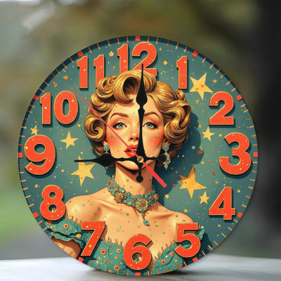 Horloge rétro rétro, pin-up, art mural