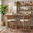 Woven Faux Suede Counter Height Stool with Solid Wood Legs（set of 2）-593538939