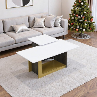 Ensemble de tables basses carrées 2 pièces: l 47,2 po x P 23,6 po et petites tables de bout carrées en MDF avec structure en métal