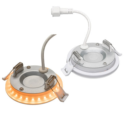 Garniture de lumière encastrée à DEL intégrée 3 lumières avec veilleuse de 3 po avec fonction CCT réglable 550 lumens