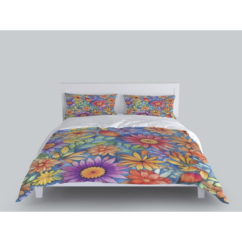 Floral Duvet Cover, Twin Duvet Cover + 1 Queen Sham