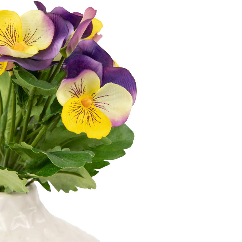 8" Lavender and Yellow Artificial Silk Floral Bouquet