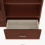 Grand lit escamotable mural, compartiments de rangement à hauteur réglable, tablettes et tiroirs ouverts, lit plateforme pliable, noyer, lit caché peu encombrant pour pièce multifonctionnelle-1064695274